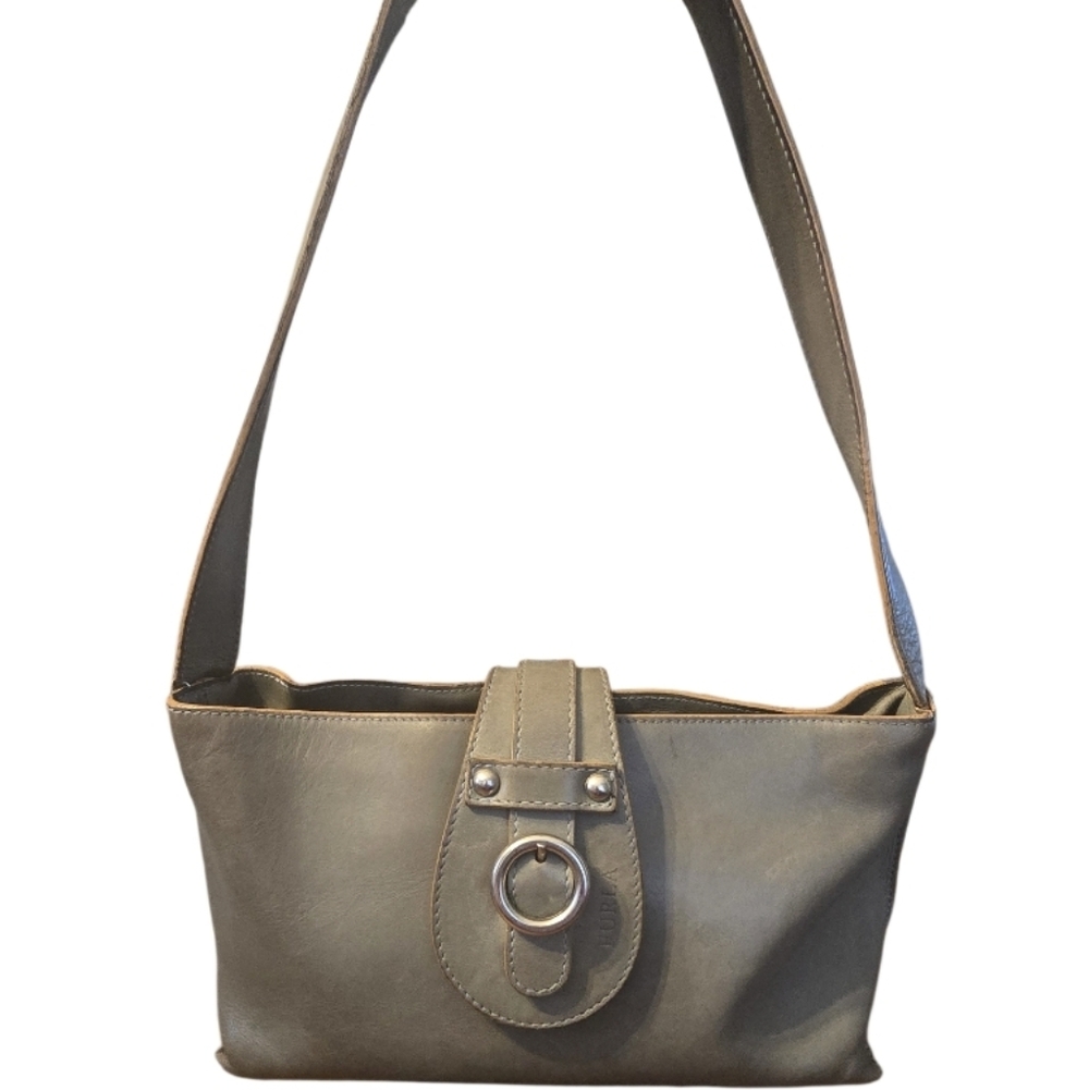 Furla Sage Green Leather Shoulder Bag In EUC